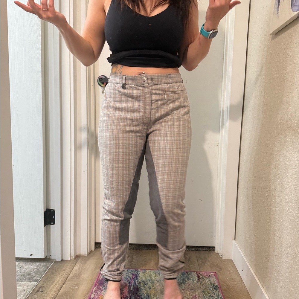 Parkeur Breeches grey plaid great condition 32L
